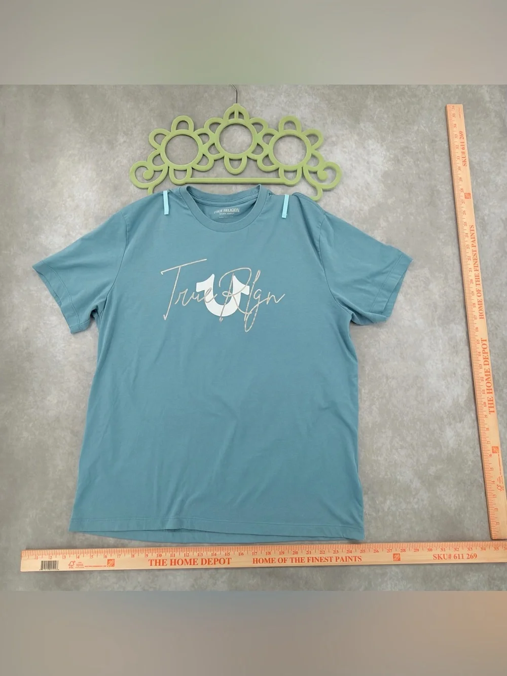 True Religion Short Sleeve Graphic Tee in Teal Blue